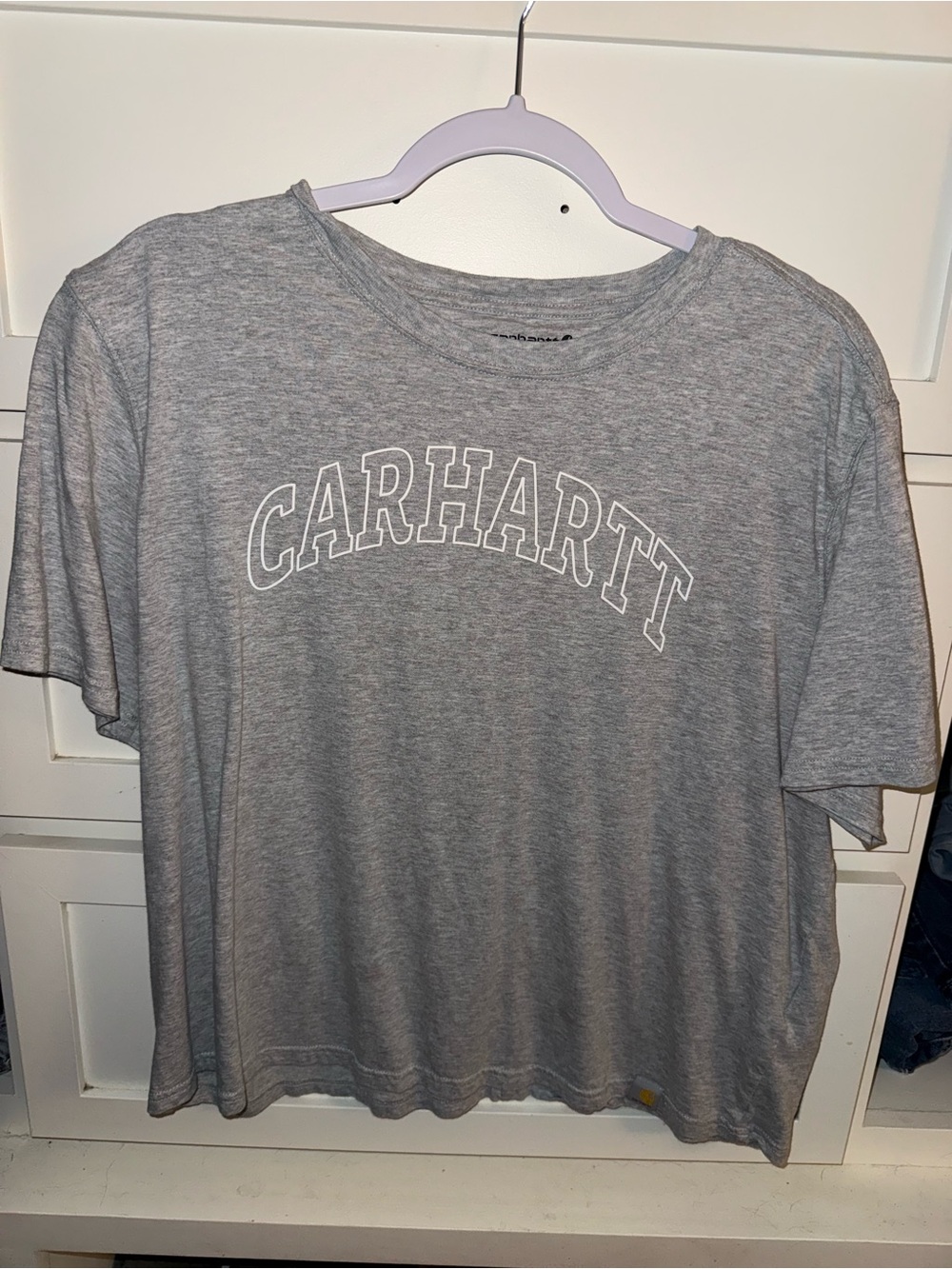 Carhartt Women’s Crop Gray Logo Tee